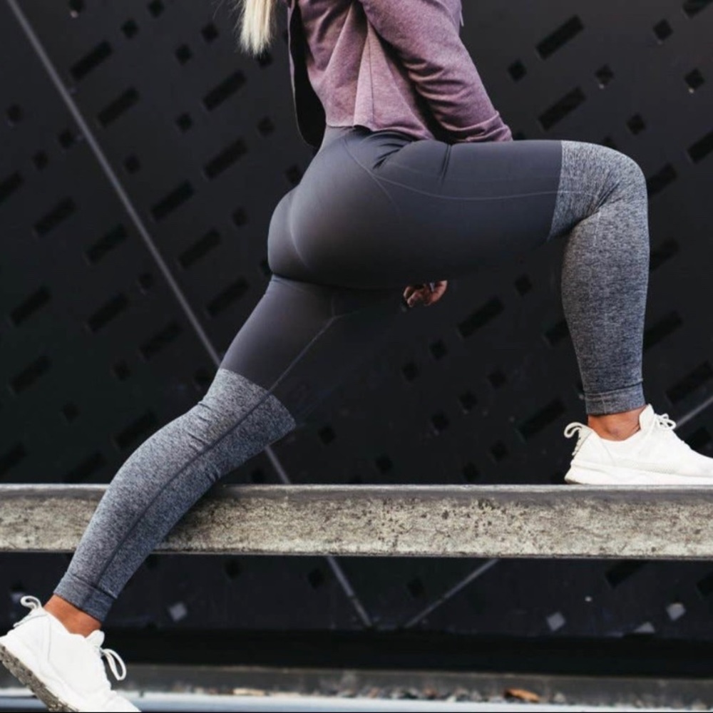 Gymshark Twotone Seamless Leggings Black Marl Size S